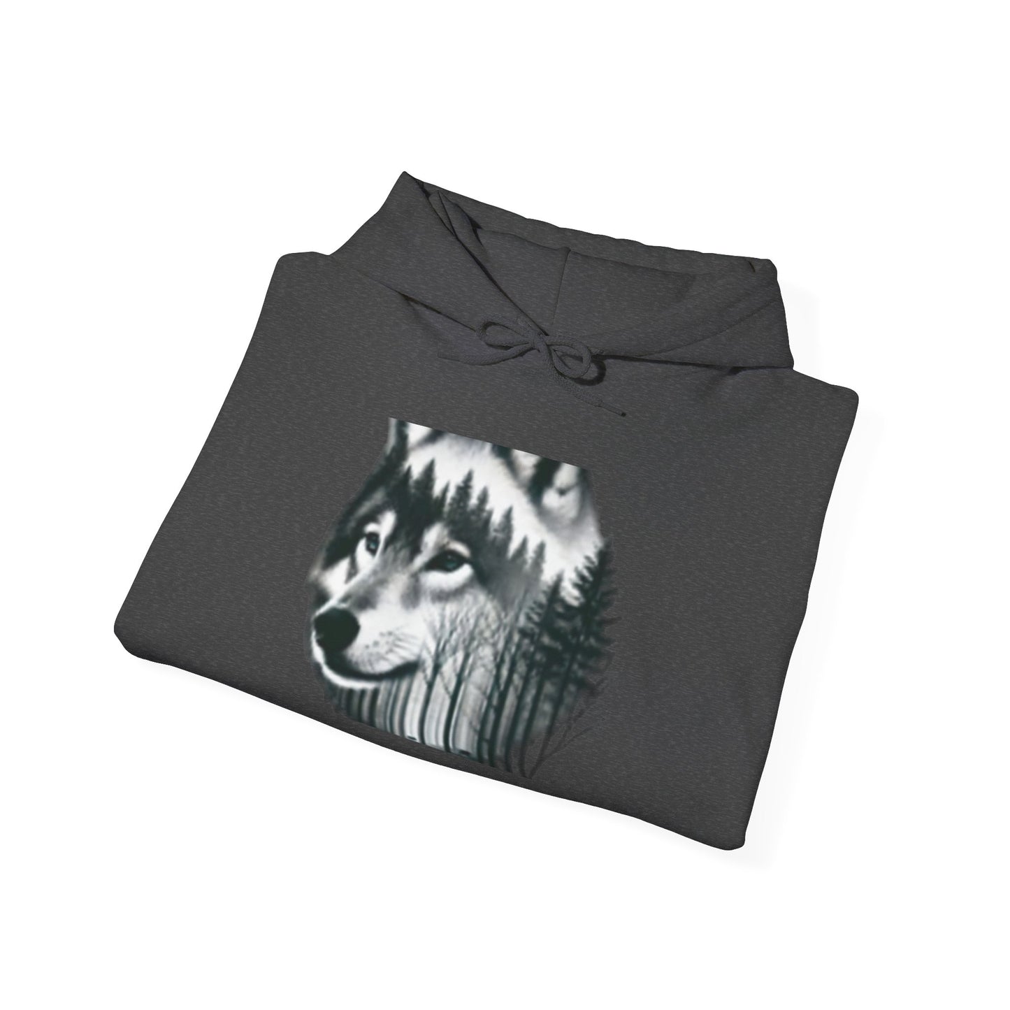 Sudadera con capucha con estampado de lobo y mujer: sudadera unisex de mezcla pesada™ para amantes de la naturaleza 