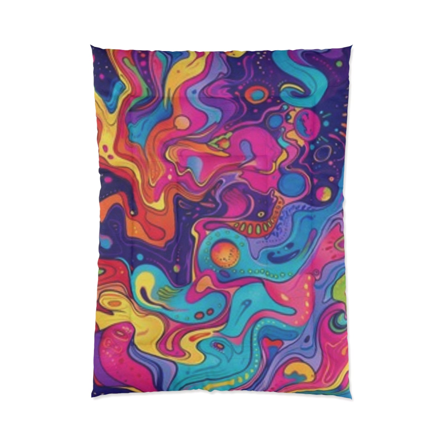 Colorful Psychedelic Comforter - Vibrant Bohemian Bedding for a Cozy Home
