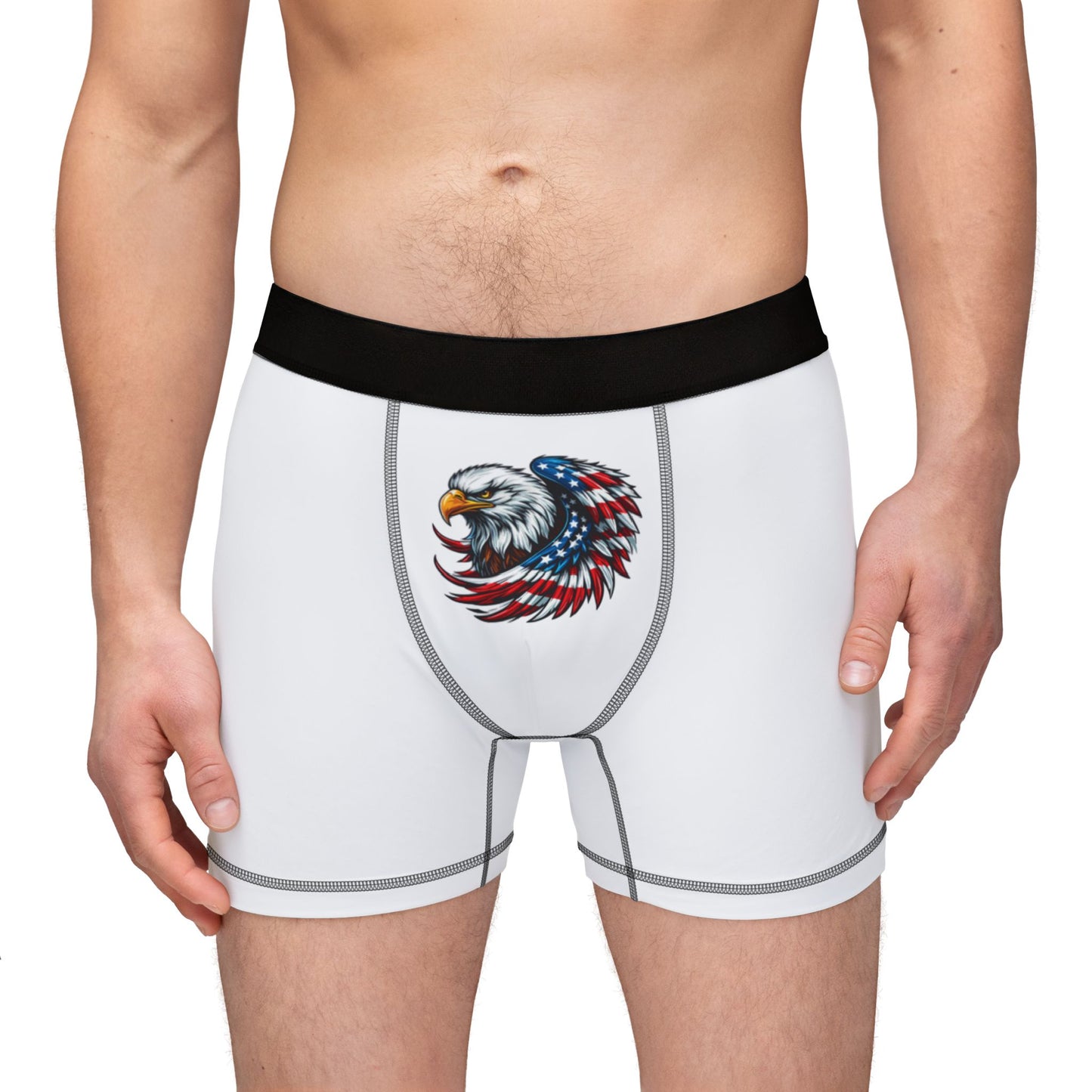 Men's Eagle Print Boxers, Patriotic Underwear, Gift for Him, Men's AOP Briefs, Unique Men's Clothing, Casual Daily Wear