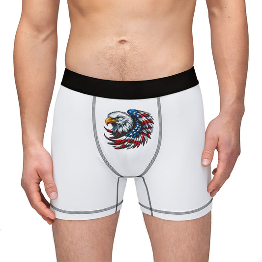 Men's Eagle Print Boxers, Patriotic Underwear, Gift for Him, Men's AOP Briefs, Unique Men's Clothing, Casual Daily Wear