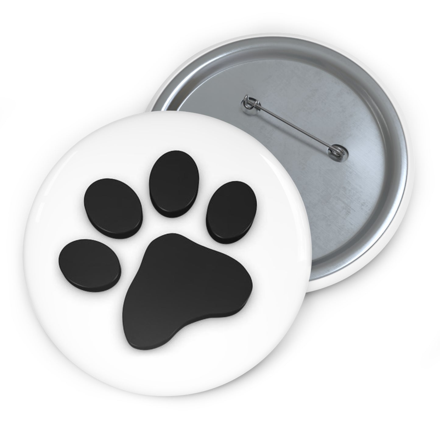 Custom Pin Buttons Dog Print Paw
