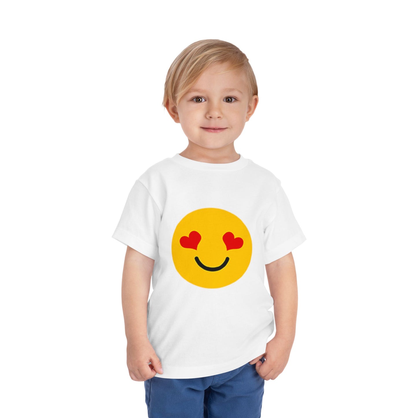 Toddler Love Emoji T-shirt - Cute Kids Shirt, Birthday Gift, Playdate Outfit, Summer Apparel, Heart Smiley Top