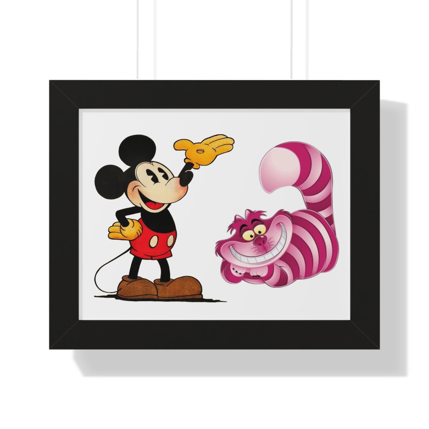 Framed Horizontal Poster Mickey Mouse & Cheshire Cat