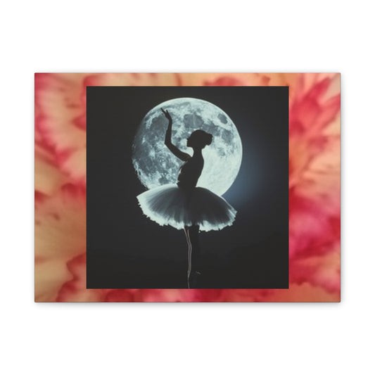 Ballet Moon Canvas Art Print, Ethereal Ballerina Decor, Perfect for Dance Studios, Home Decoration, Gift for Dancers, Wall Art