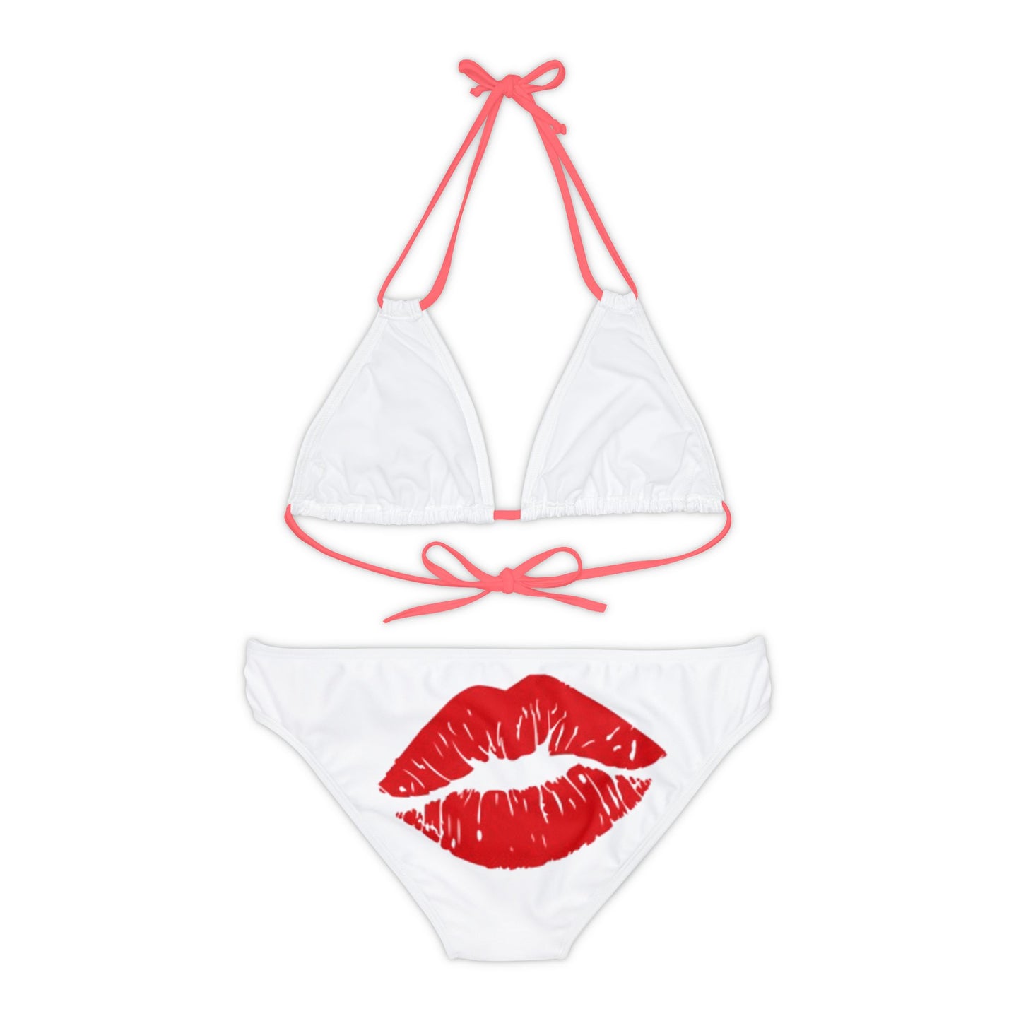 Conjunto de bikini de tiras Labios rojos Bésame nena