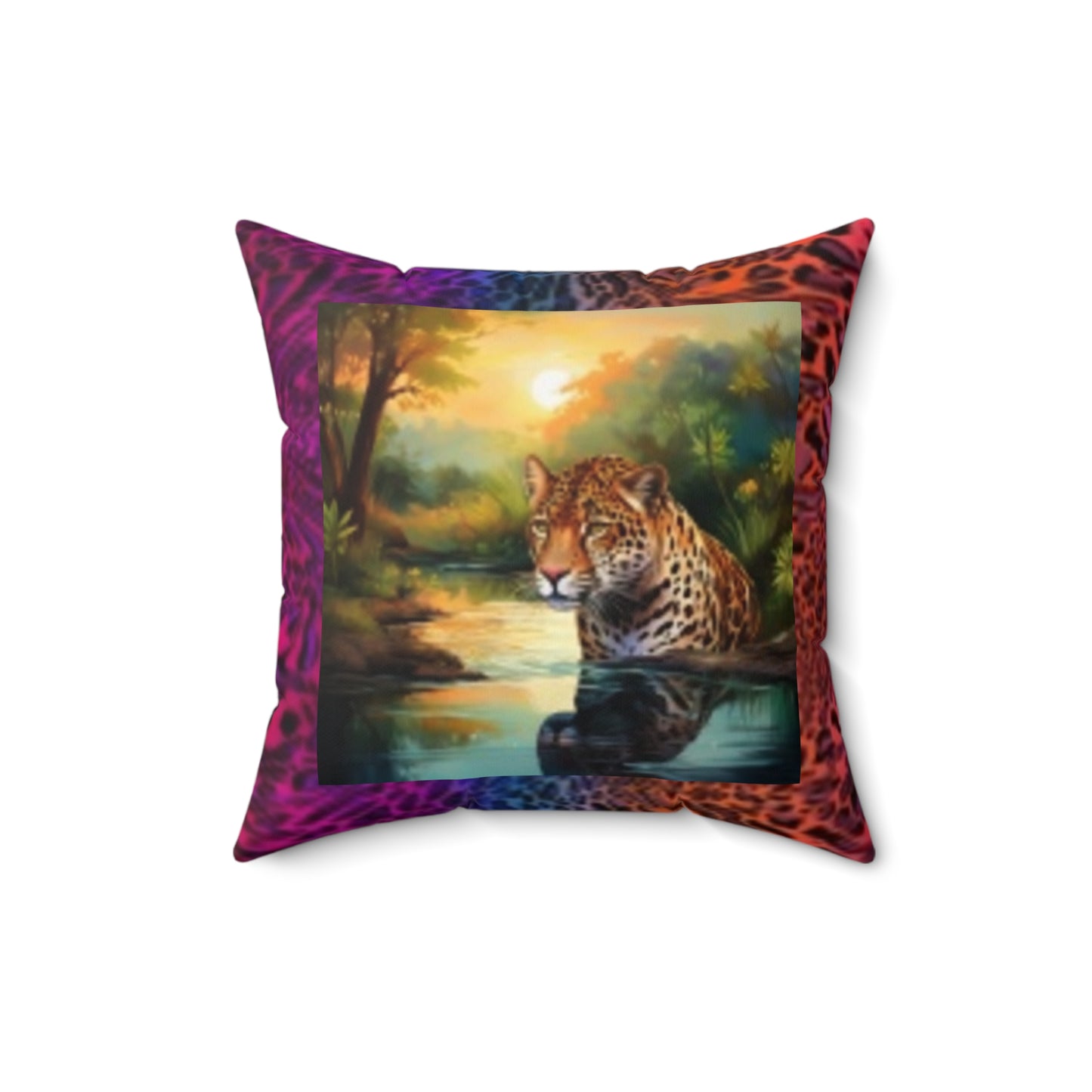 Wildlife-Inspired Decorative Pillow, Leopard & Animal Print Throw Pillow, Animal Lover Gift, Bohemian Home Decor, Nature-Inspired Cushion
