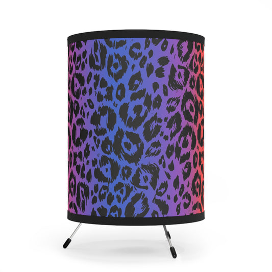 Vibrant Leopard Print Tripod Lamp - High-Res Shade - Perfect for Home Decor