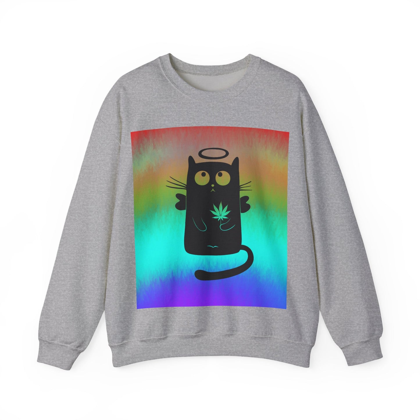 Black Cat Angel Unisex Heavy Blend Crewneck Sweatshirt