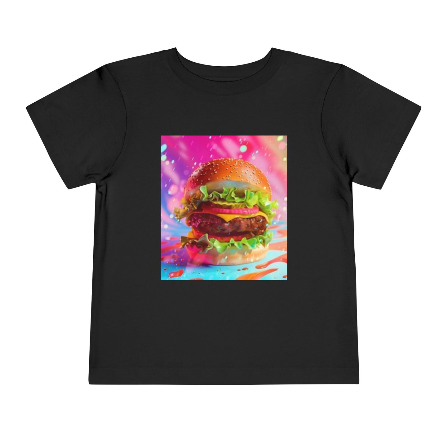 Colorful Burger Toddler Tee - Fun & Playful Kids' Short Sleeve Shirt