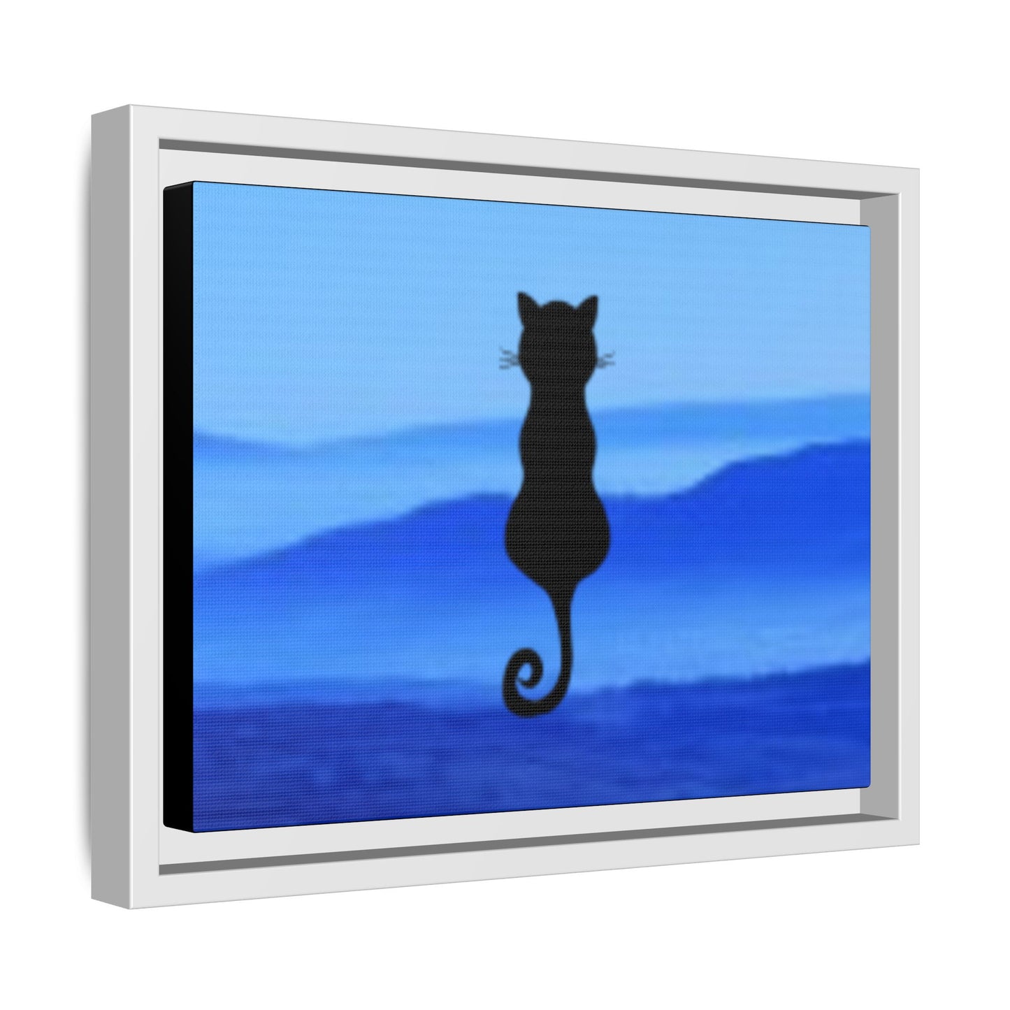 Framed Cat Silhouette Art Print, Wall Decor, Cat Lover Gift, Home Office Art, Pet Memorial