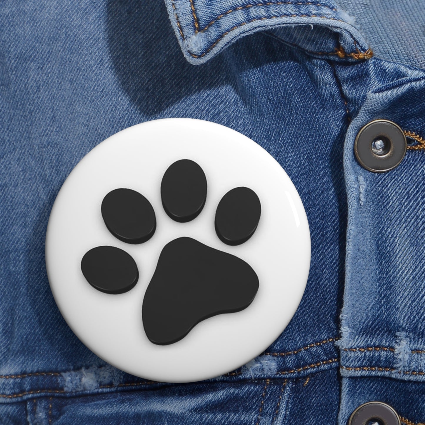 Custom Pin Buttons Dog Print Paw