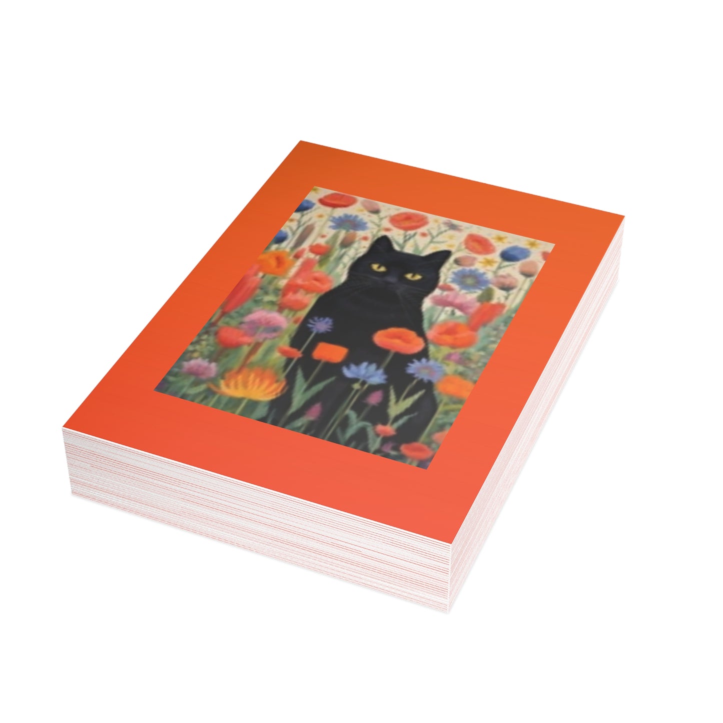 Vibrant Postcard Bundle - Cat & Wildflowers Designs with Envelopes