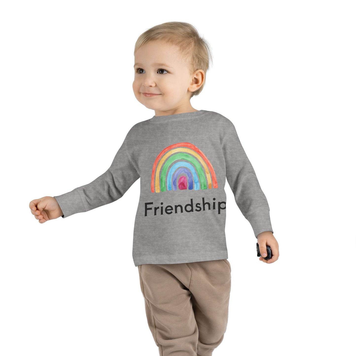 Rainbow ‘Friendship’ Patriotic Cat Toddler Long Sleeve T-shirt Fabulous Gift!