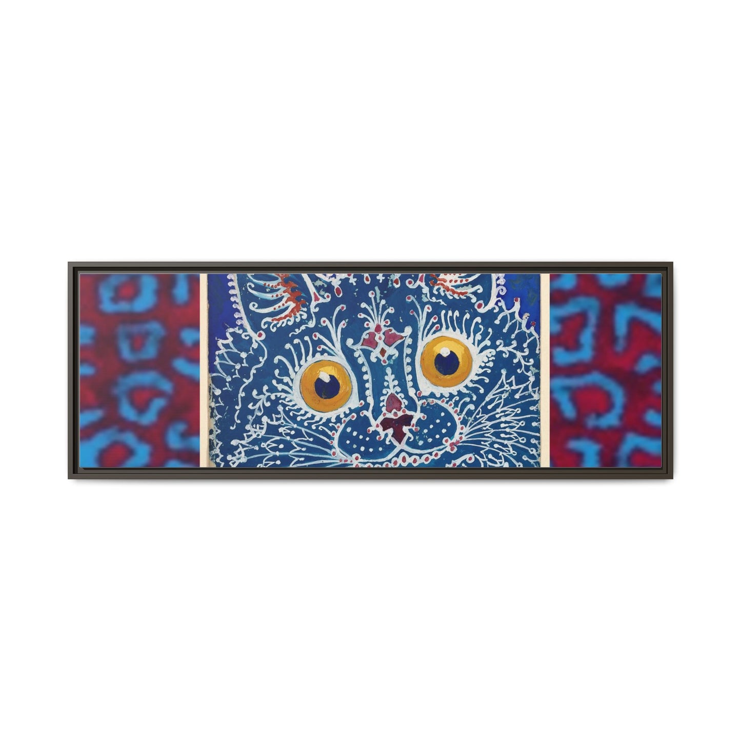 Colorful Cat Framed Matte Canvas Art - Whimsical Home Decor
