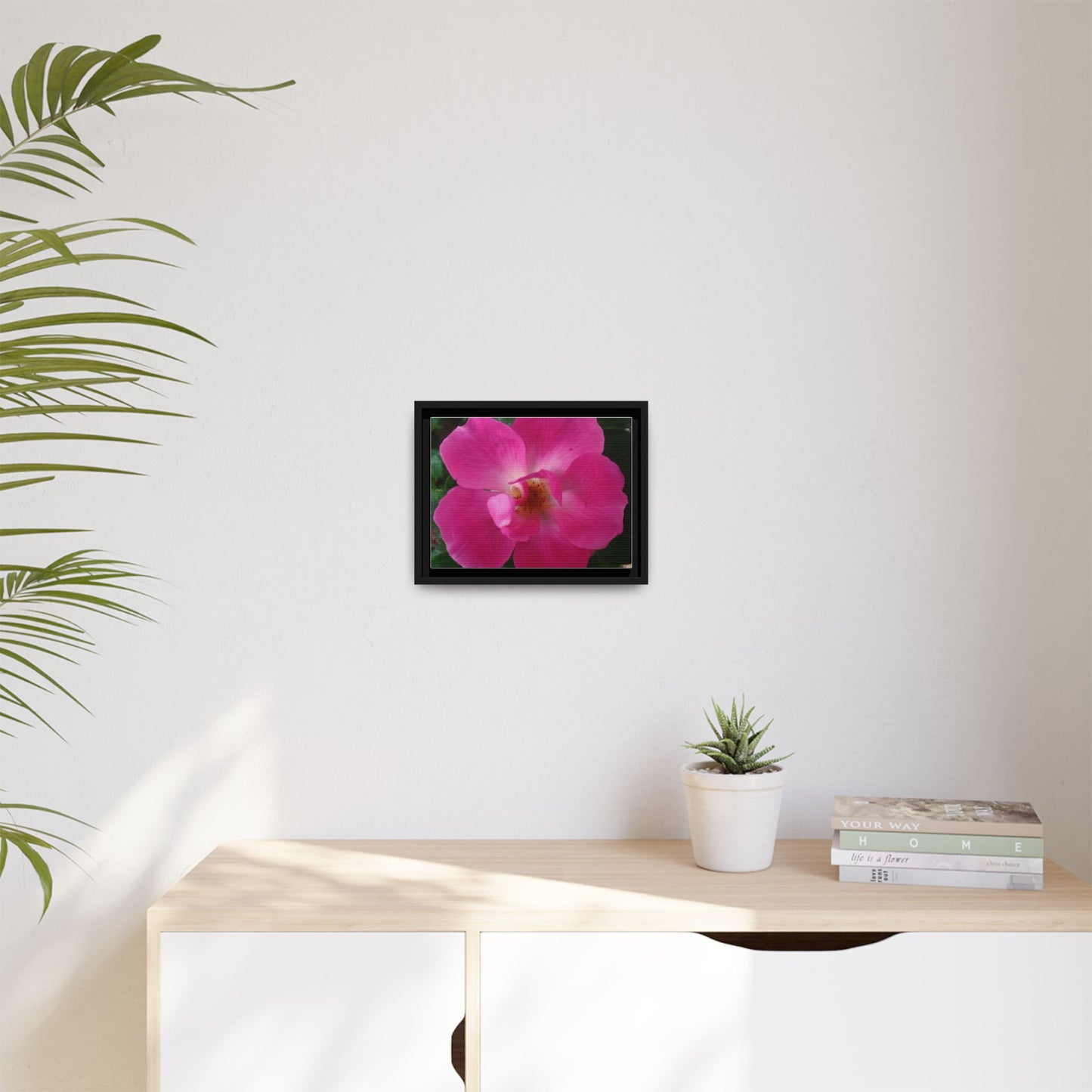 Framed Floral Canvas Art Print | Vibrant Pink Flower Decor, Wall Art for Home, Gift for Her, Mother's Day, Birthday