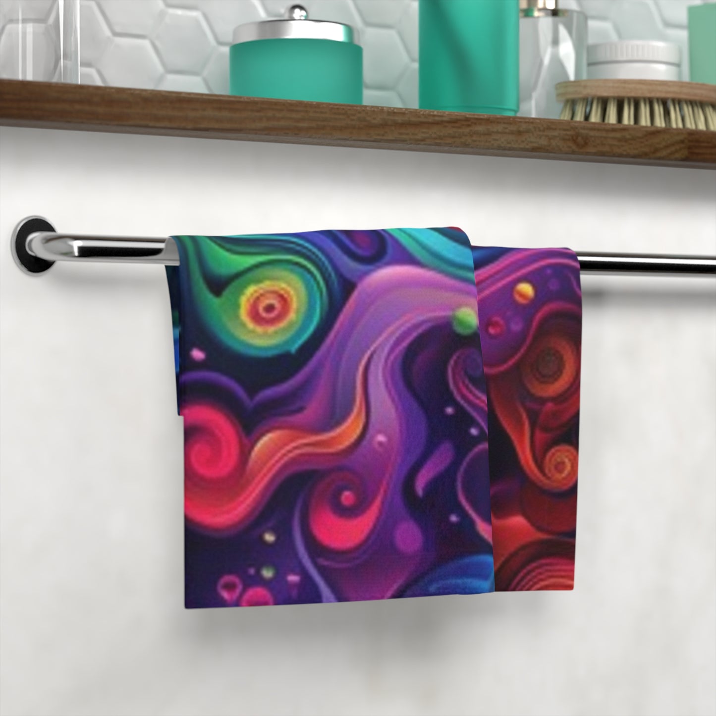 Vibrant Abstract Face Towel - Colorful Spa or Kitchen Accessory