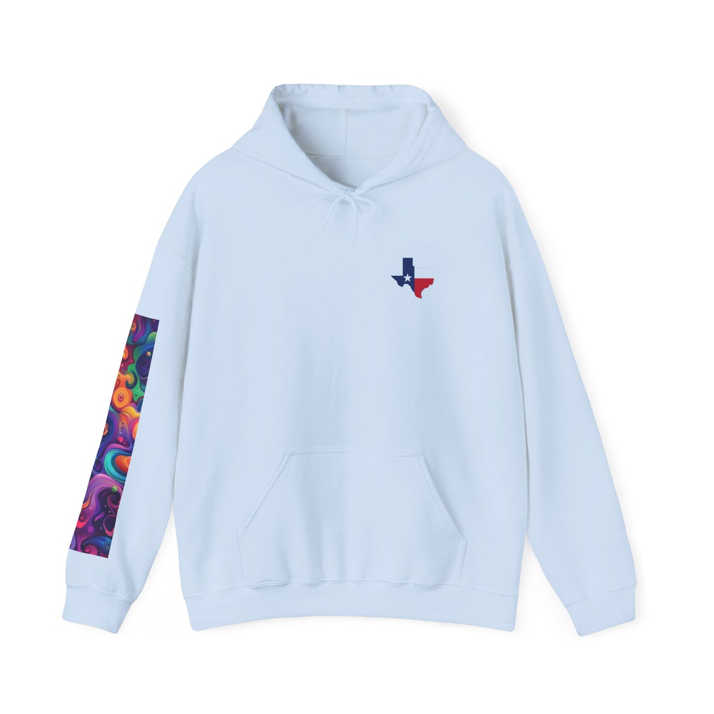 Sweat à capuche unisexe inspiré du Texas avec manches colorées 