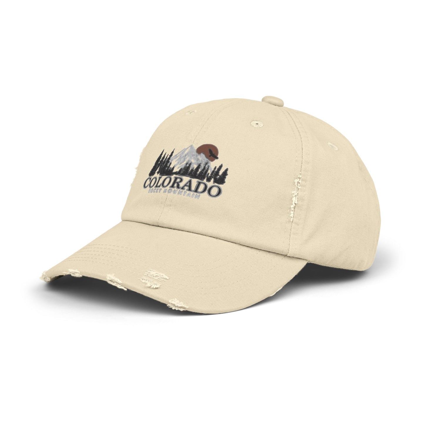 Unisex Distressed Cap - Colorado Rocky Mountains Adventure Hat