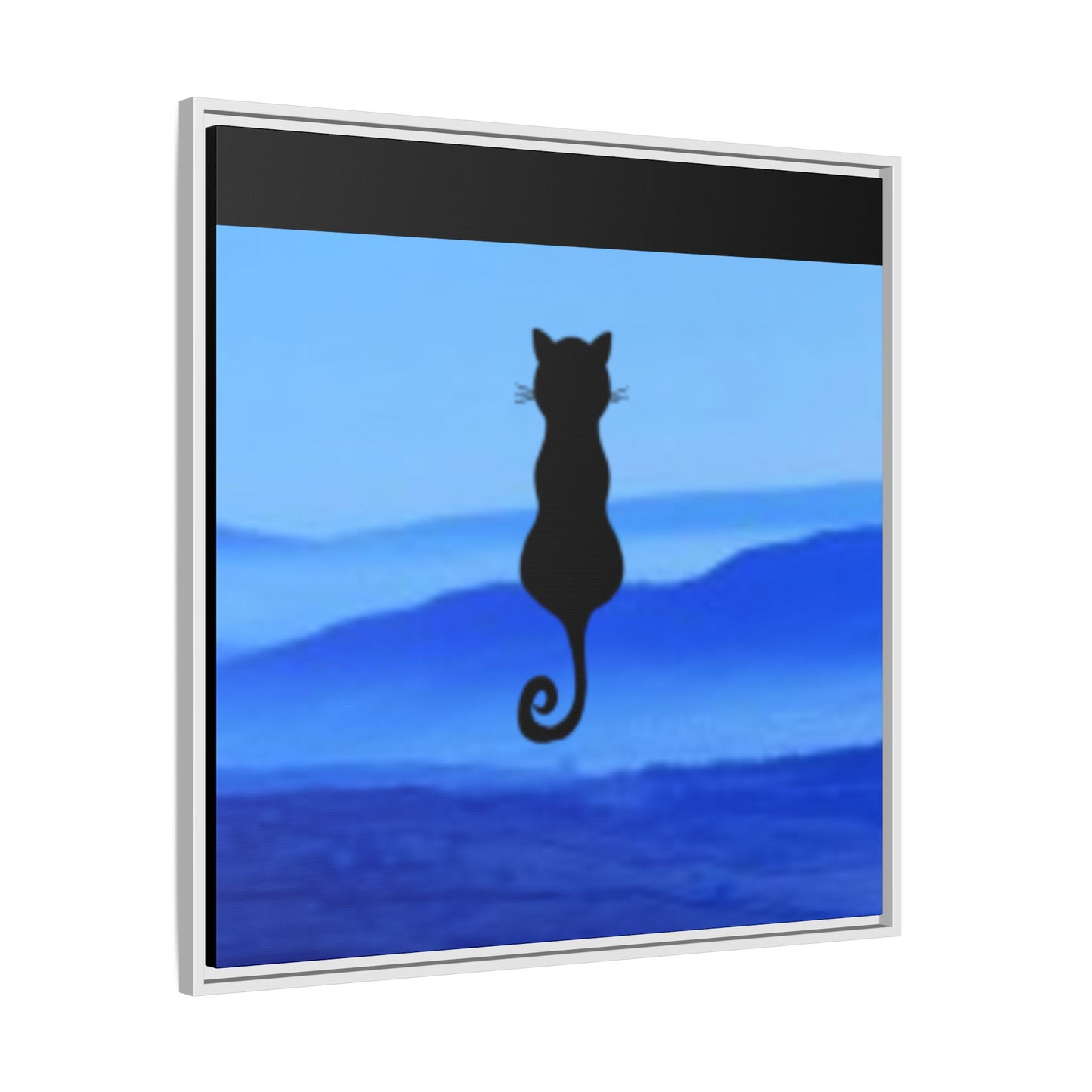 Framed Cat Silhouette Art Print, Wall Decor, Cat Lover Gift, Home Office Art, Pet Memorial