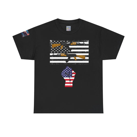 Patriotic Unisex Heavy Cotton T-shirt - Bold USA Design, American Pride, Independence Day, Freedom Wear, Gift for Veterans, Casual Comfort