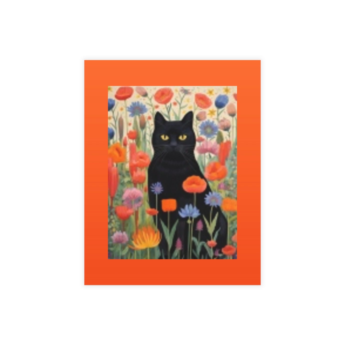 Vibrant Postcard Bundle - Cat & Wildflowers Designs with Envelopes