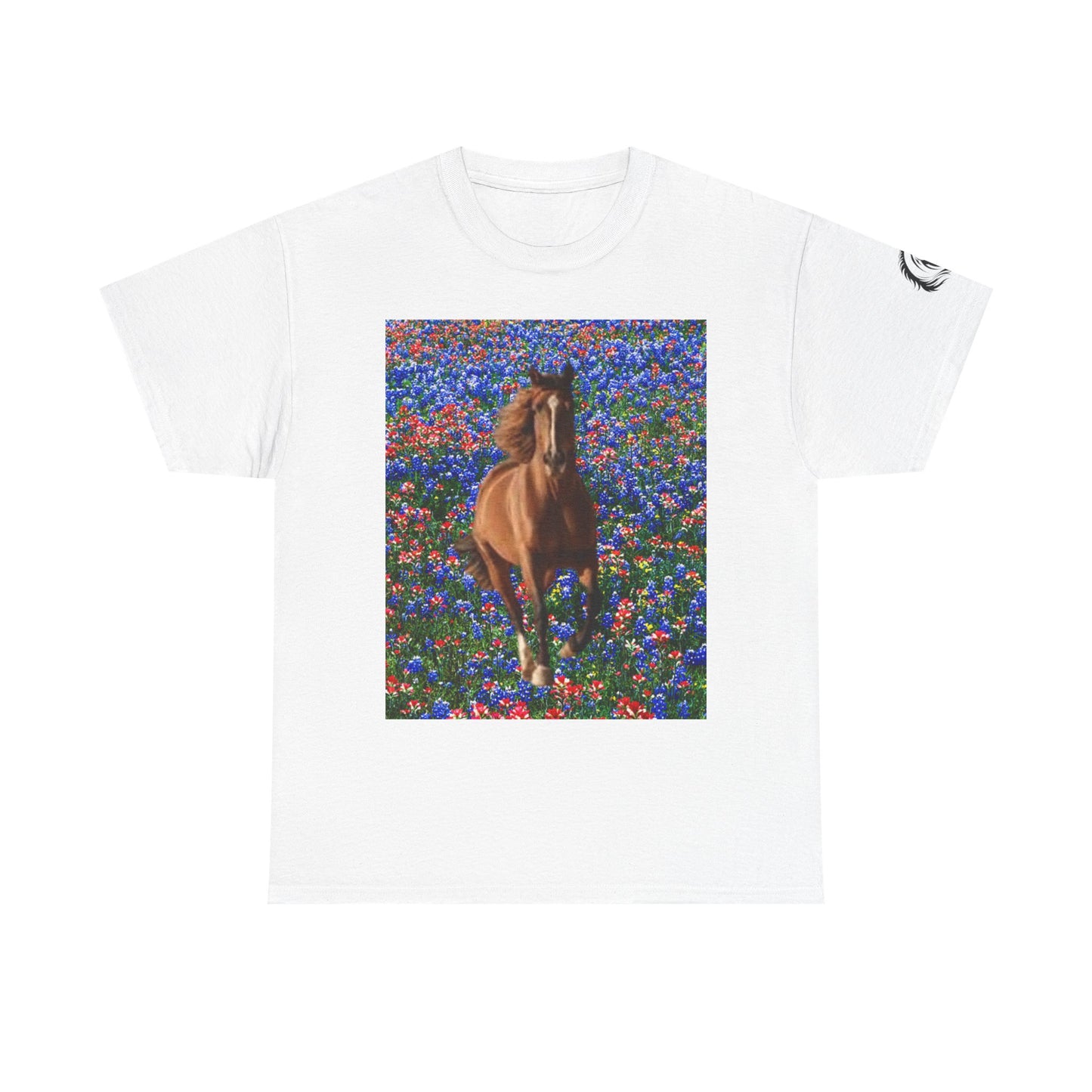 Camiseta unisex de algodón grueso Wild Horse Spirit: camiseta gráfica inspirada en la naturaleza