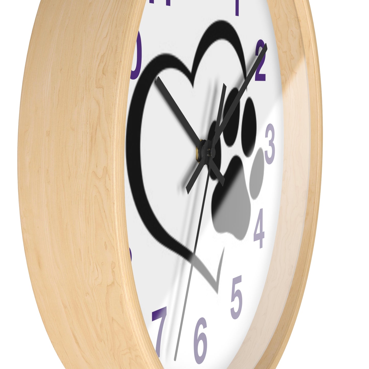 Paw Print Heart Wall Clock | Pet Lover Decor, Animal Theme Gift, Dog Cat Wall Art, Cute Home Accent, Cozy Pet Decor