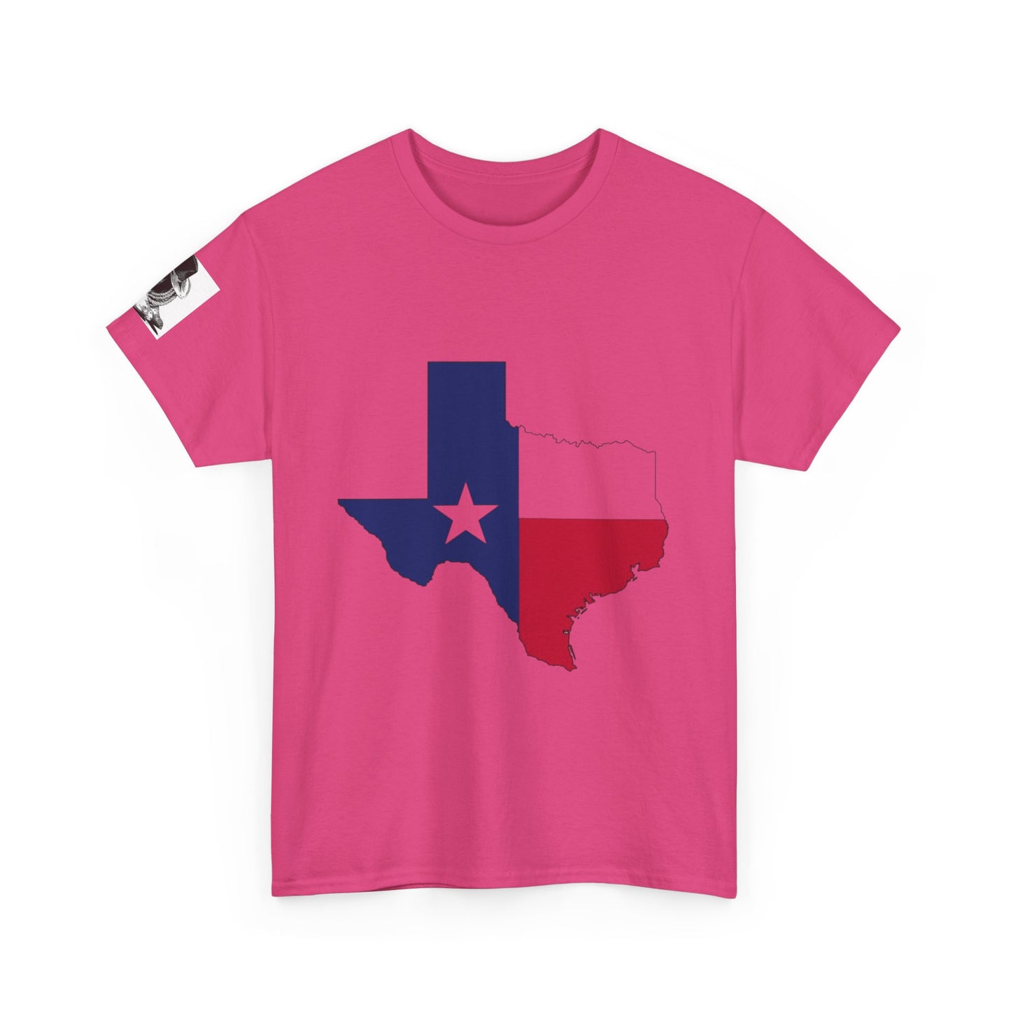 T-shirt unisexe en coton épais Texas Pride – Motif coucher de soleil rustique 