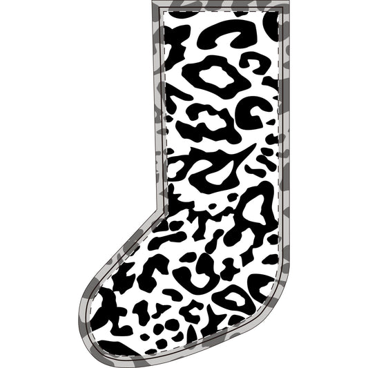Christmas Stockings (Flannel) Black Animal Print
