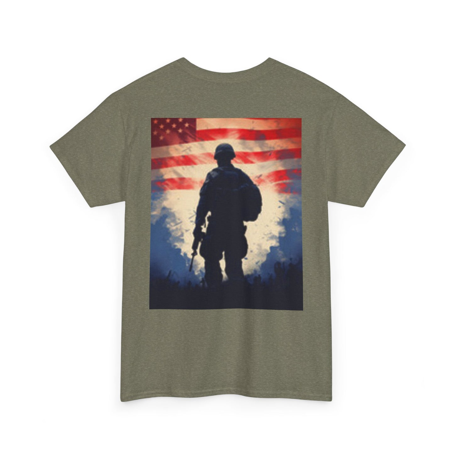 T-shirt USA Flag Military Man with Gun