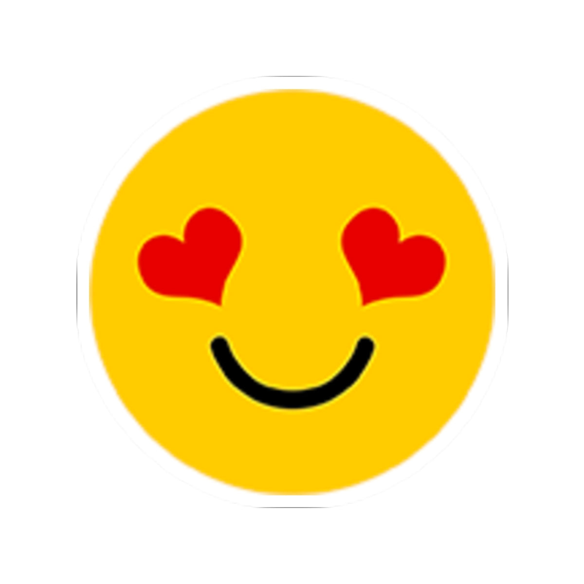 Cheerful Yellow Happy Face with Heart Eyes Stickers | Kiss-Cut Stickers for Laptops, Scrapbooking, Gift Decor, Party Favors, Kids' Crafts