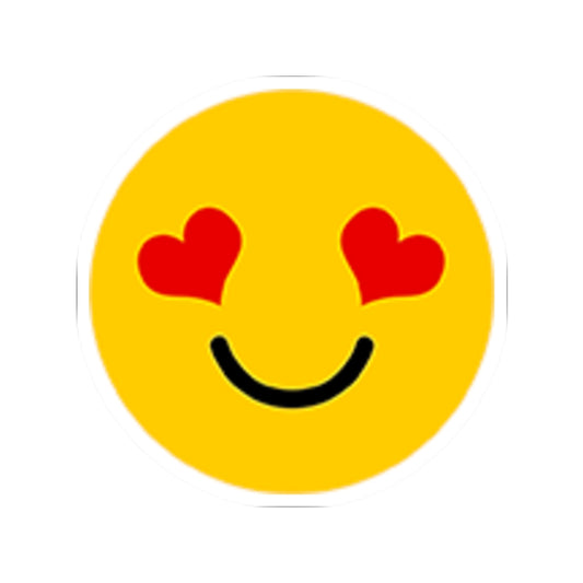 Cheerful Yellow Happy Face with Heart Eyes Stickers | Kiss-Cut Stickers for Laptops, Scrapbooking, Gift Decor, Party Favors, Kids' Crafts