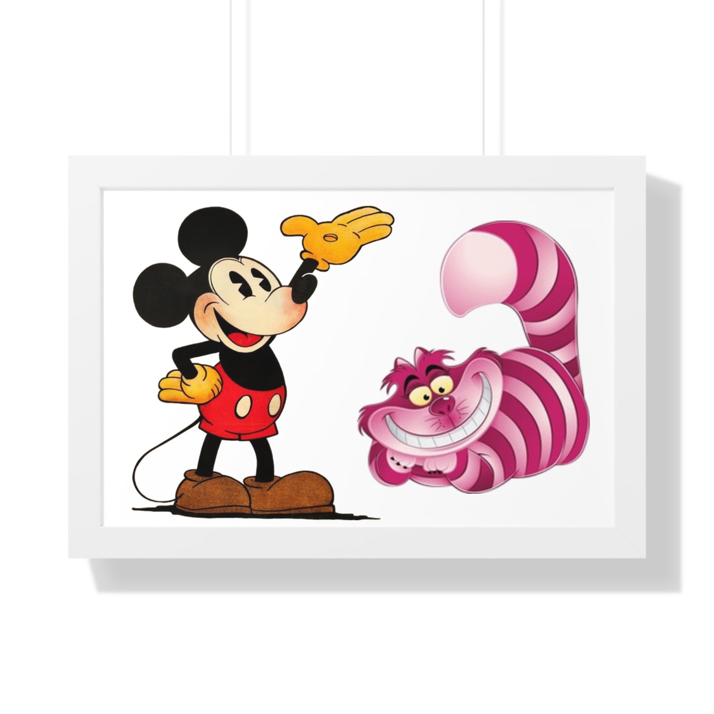 Framed Horizontal Poster Mickey Mouse & Cheshire Cat