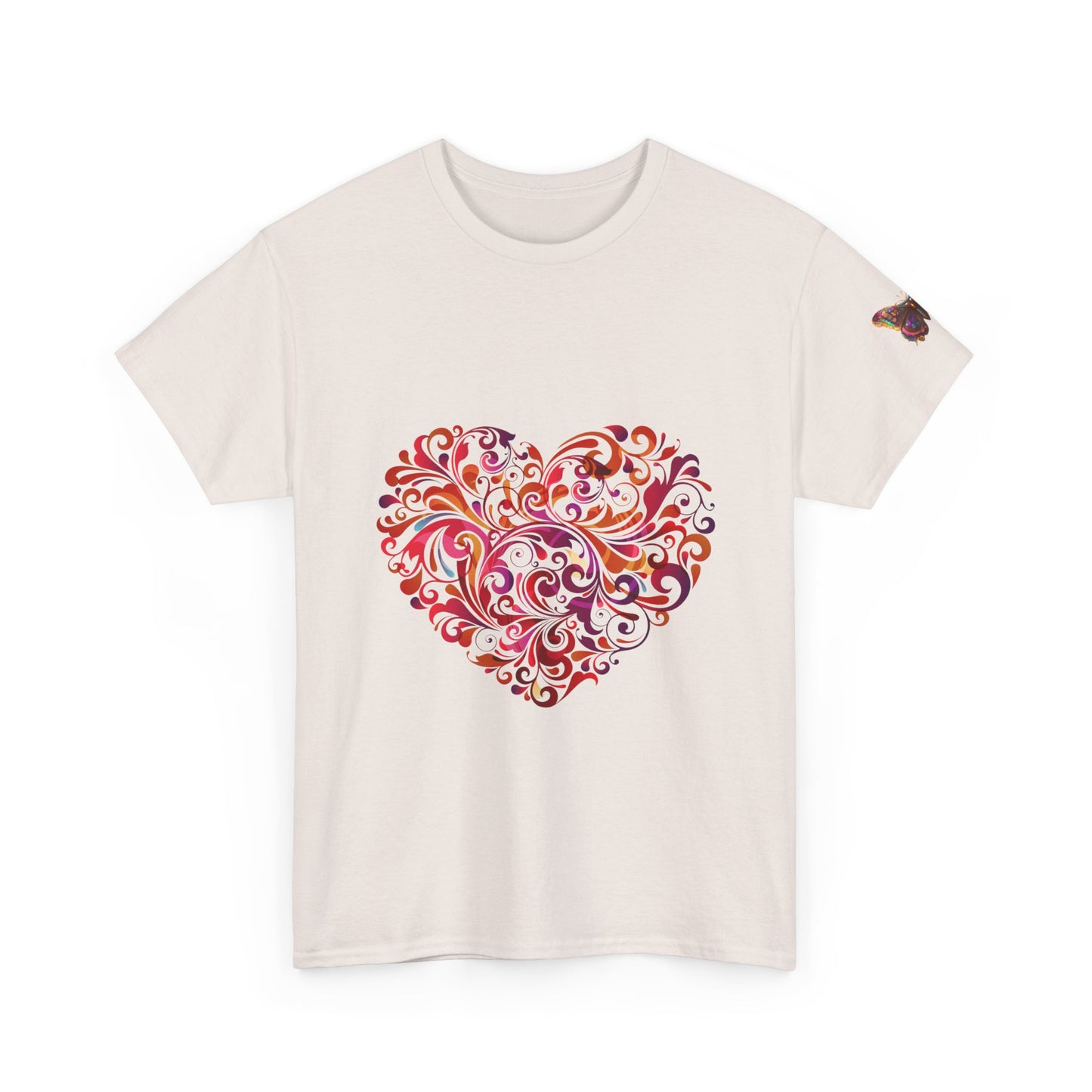 Camiseta unisex de algodón grueso Bohemian Heart: perfecta para el amor y el cariño. 