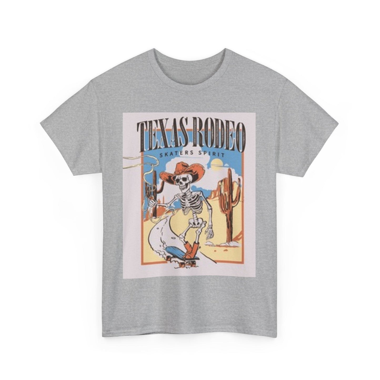 T-shirt unisexe en coton épais Texas Rodeo - Motif squelette 