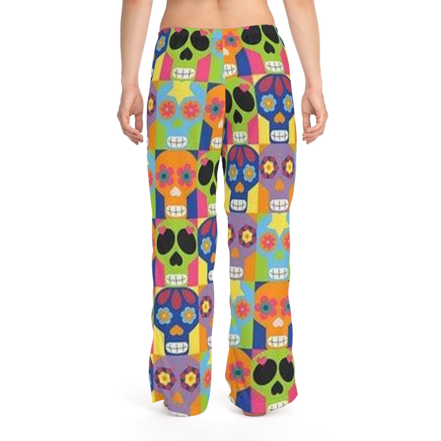 Vibrant Floral Skull Women's Pajama Pants - Comfortable Sleepwear for Relaxation and Celebrations