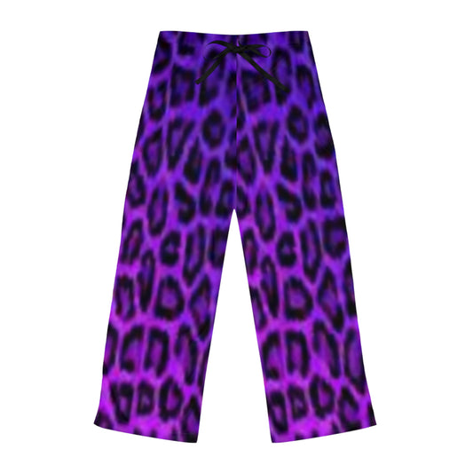 Purple Leopard Print Women's Pajama Pants - Cozy Loungewear for Relaxing Nights