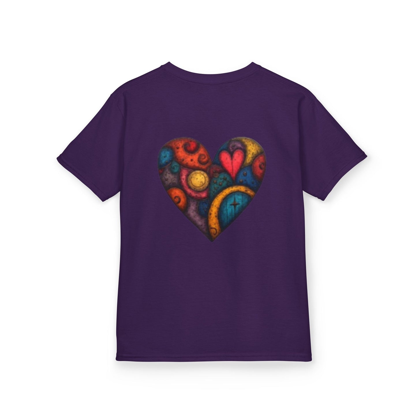 Children with Cats & Heart Kids Heavy Cotton T-shirt Looking Fabulous!