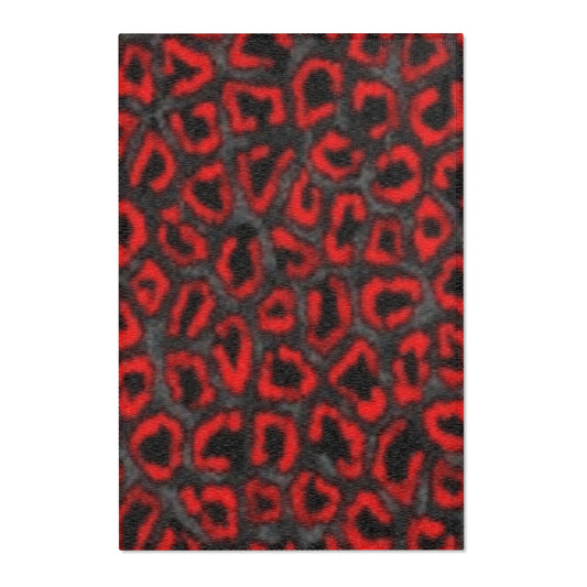 Bold Red Leopard Print Area Rug - Stylish Home Decor