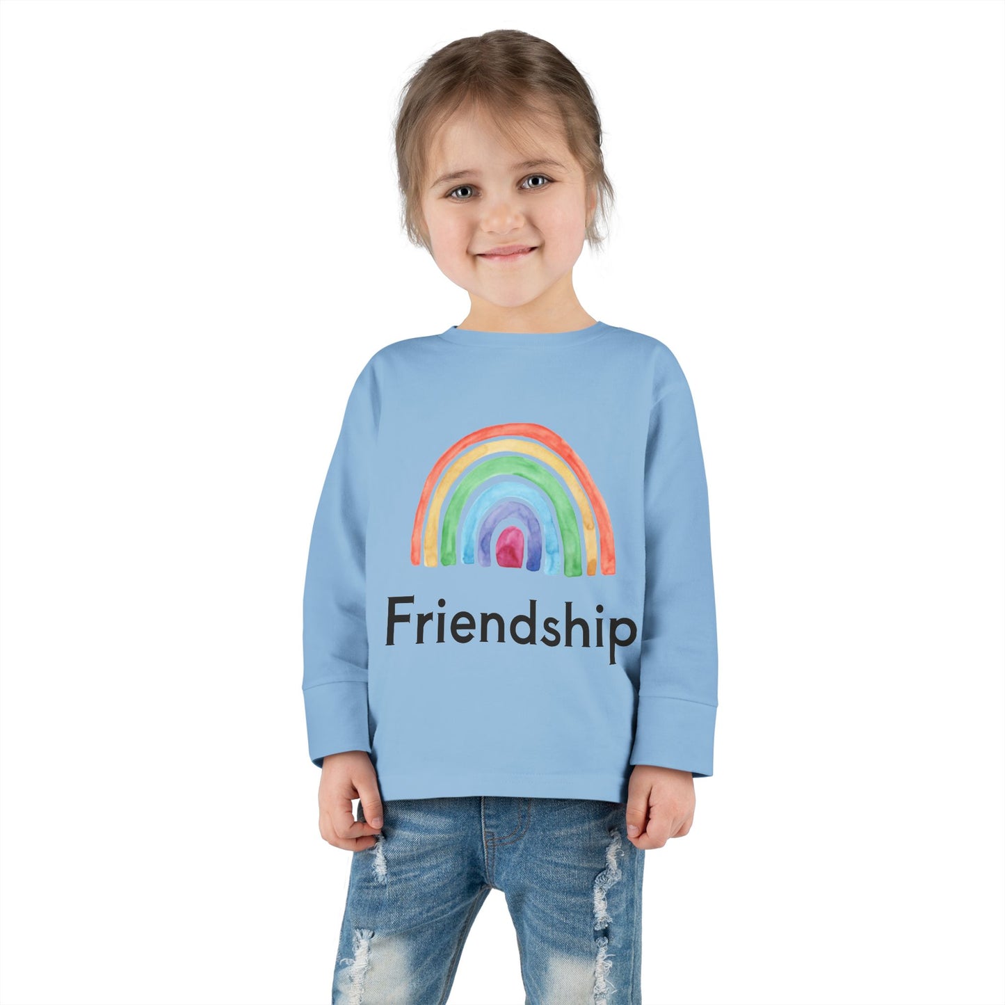 Rainbow ‘Friendship’ Patriotic Cat Toddler Long Sleeve T-shirt Fabulous Gift!