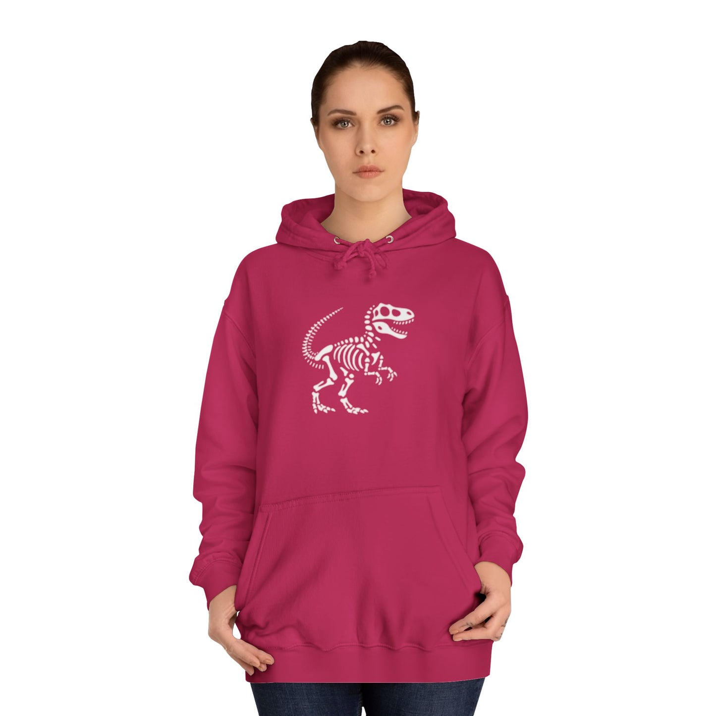Dinosaur Skeleton Unisex College Hoodie, Casual Wear, Gift for Students, Graphic Hoodie, Trendy Fashion, Birthday Present