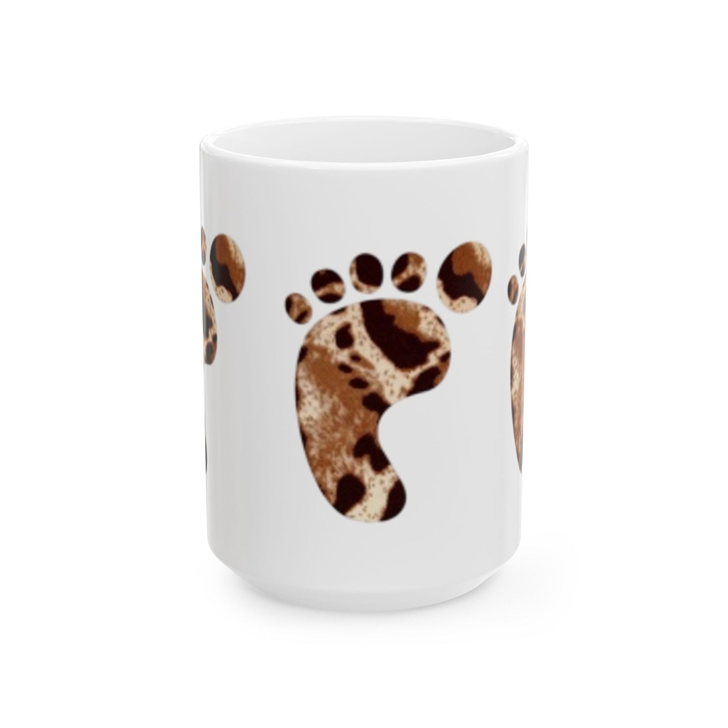 Bonita taza de cerámica con huellas de animales (325 ml y 433 ml), perfecta para amantes del café y los animales.