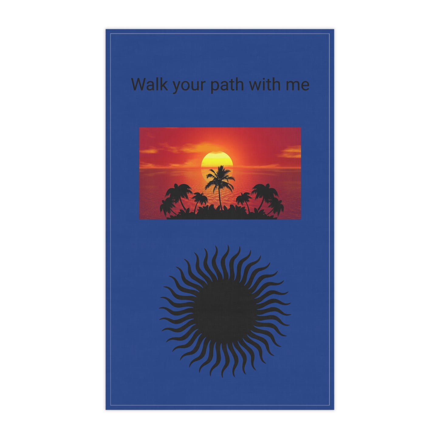Kitchen Towel 18" x 30" Size Sunset Black Sun