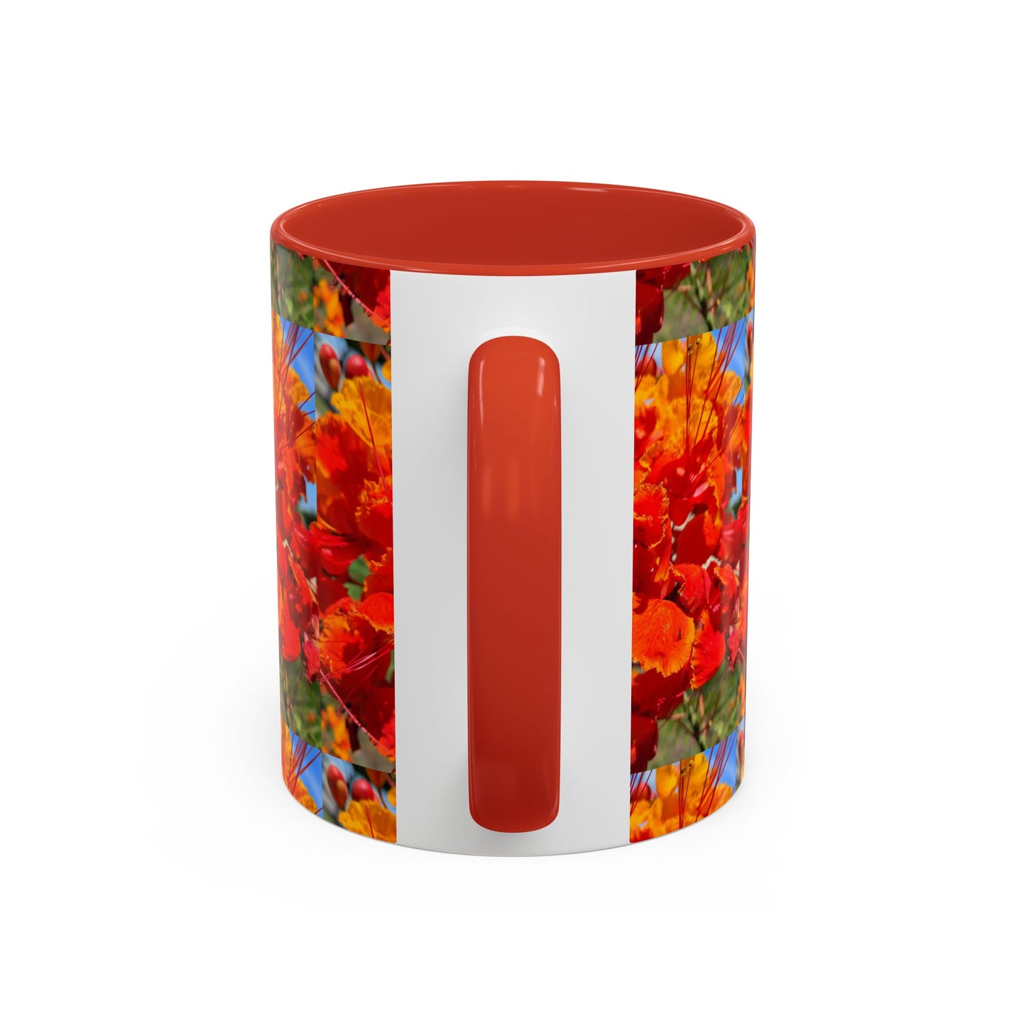 Orange Flowers Accent Coffee Mug 11 oz Great for Coffee Tea Milk Water Juice Ice Cream Soup