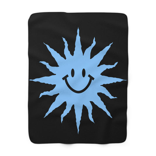 Sherpa Fleece Blanket Smiley Face Sun