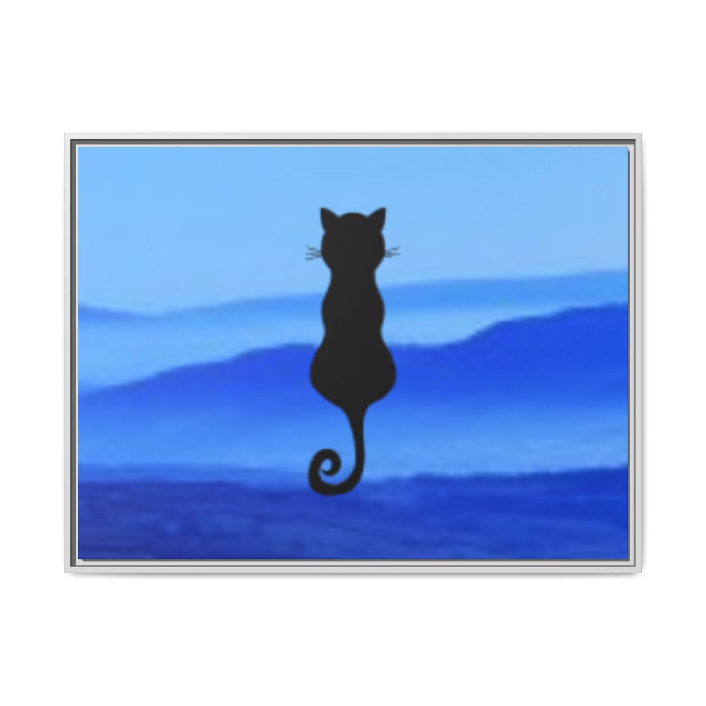 Framed Cat Silhouette Art Print, Wall Decor, Cat Lover Gift, Home Office Art, Pet Memorial