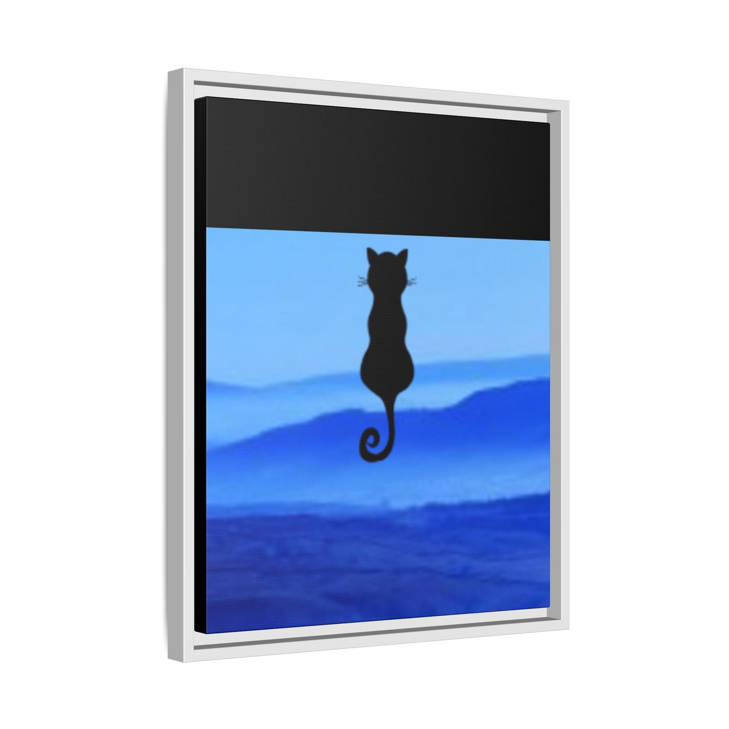 Framed Cat Silhouette Art Print, Wall Decor, Cat Lover Gift, Home Office Art, Pet Memorial