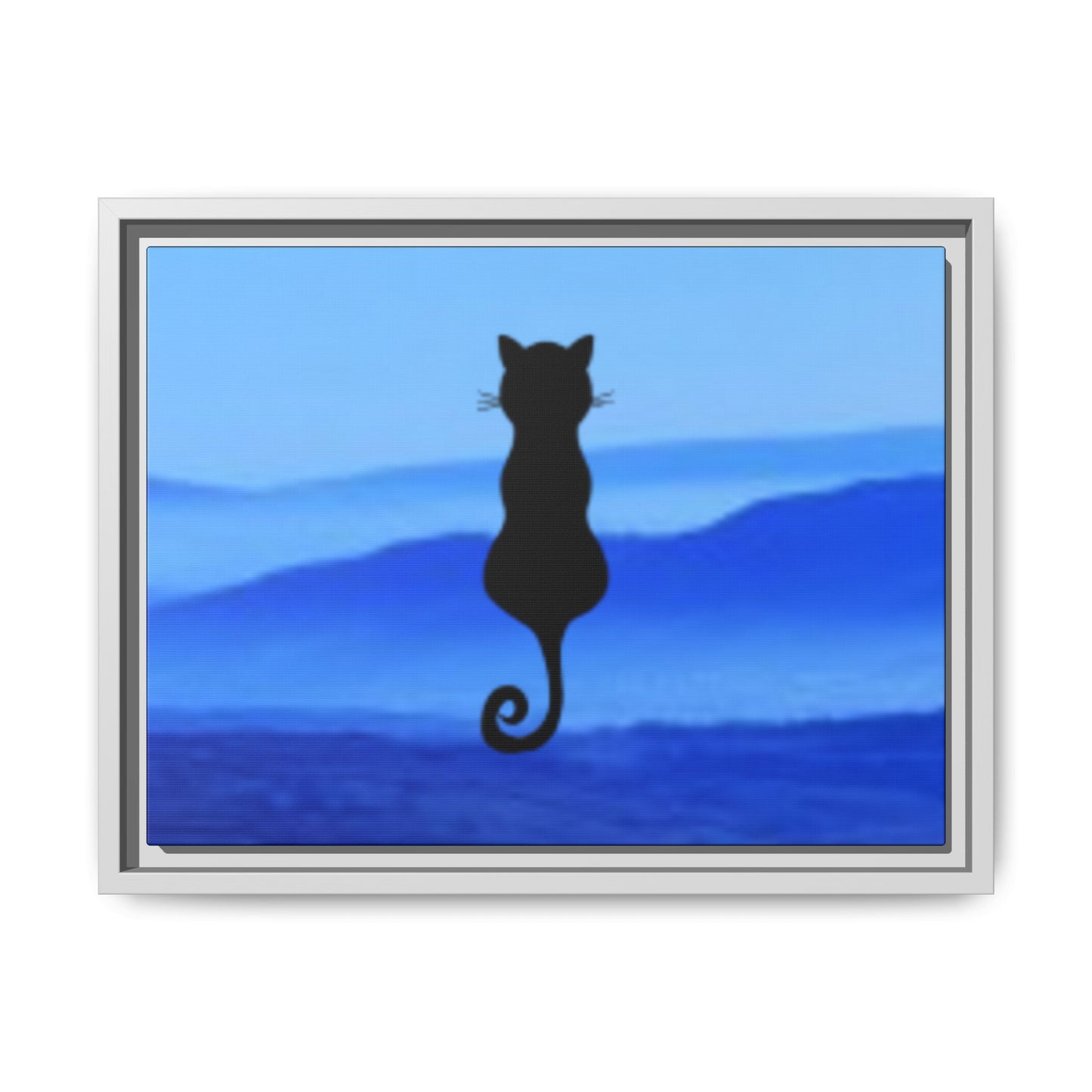 Framed Cat Silhouette Art Print, Wall Decor, Cat Lover Gift, Home Office Art, Pet Memorial
