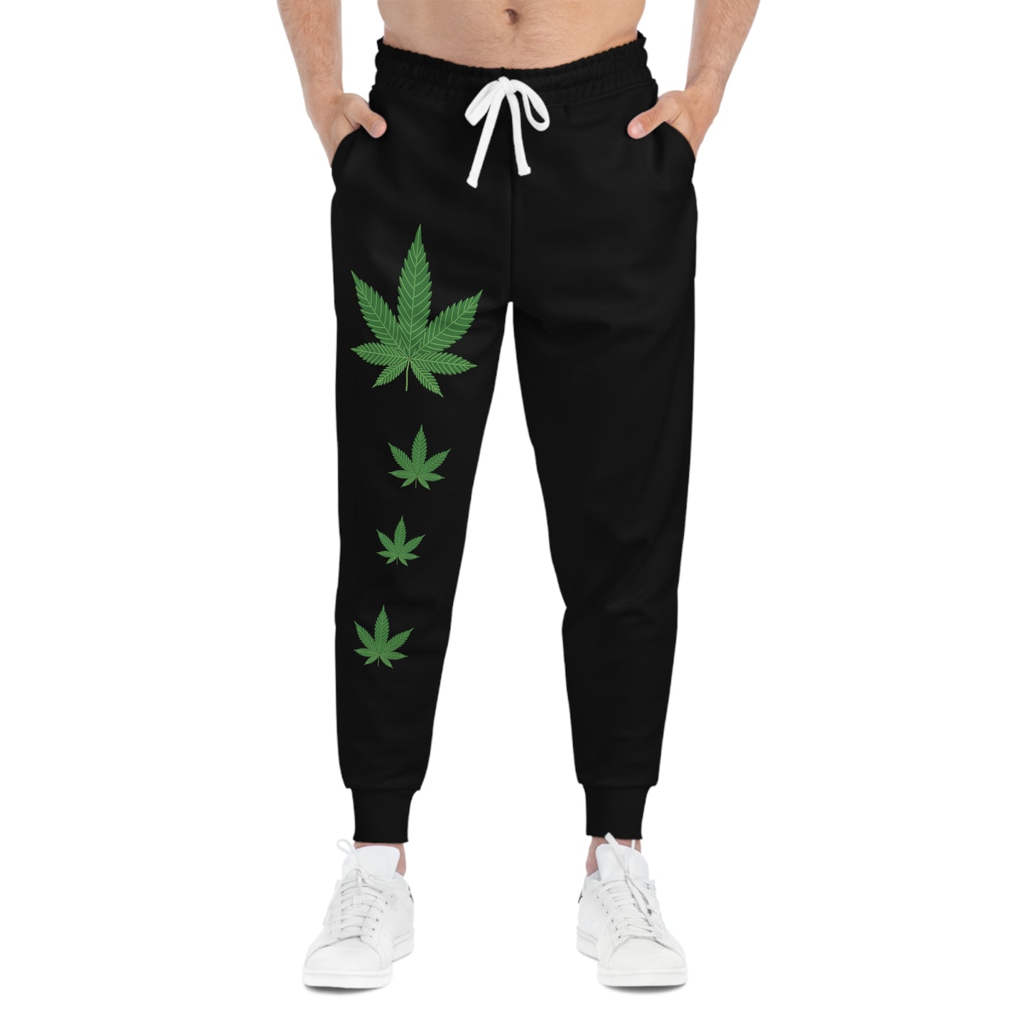 Pantalon de jogging athlétique 4 feuilles de marijuana sur la jambe droite