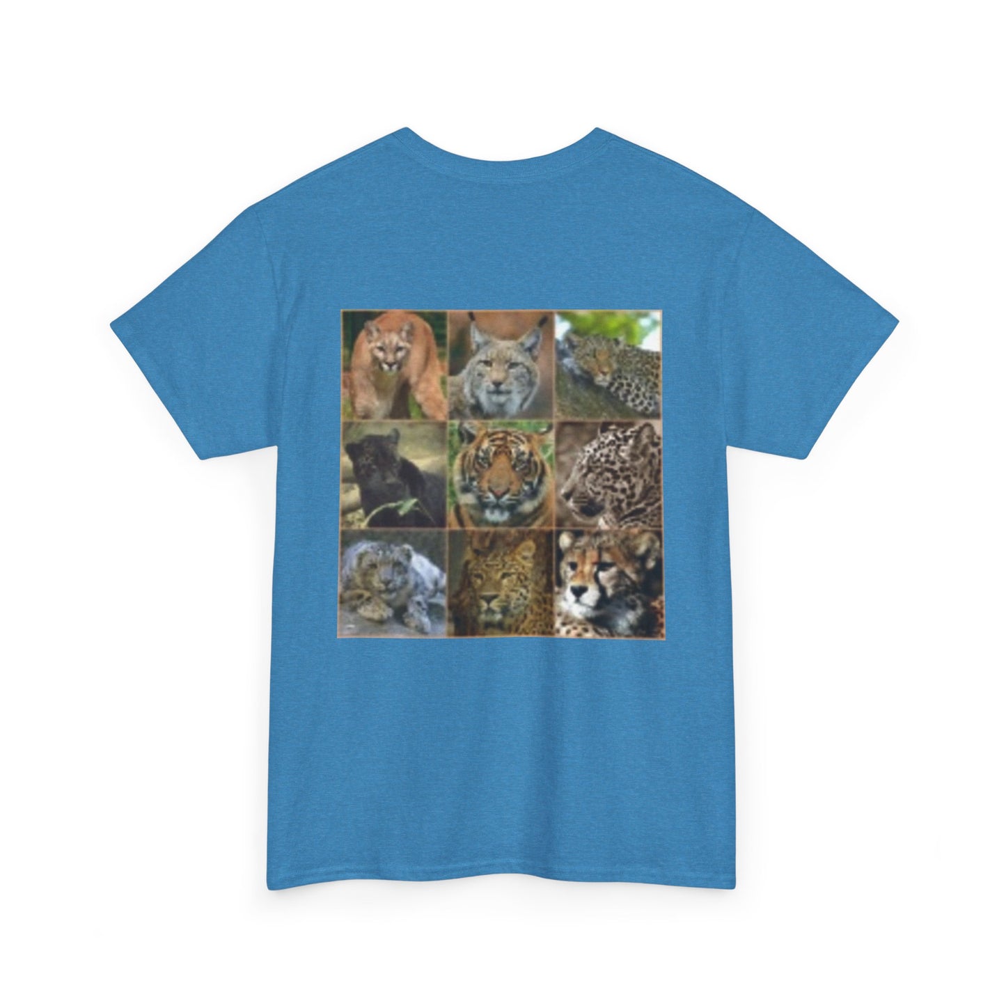Camiseta unisex de algodón grueso para amantes de la vida silvestre - Diseño de leopardo feroz 
